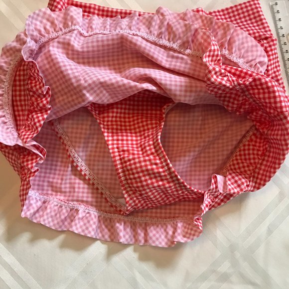 NEW Lime Ricki Red Gingham Swim Skirt XS: Modest w/attached swim bottoms - Picture 4 of 8